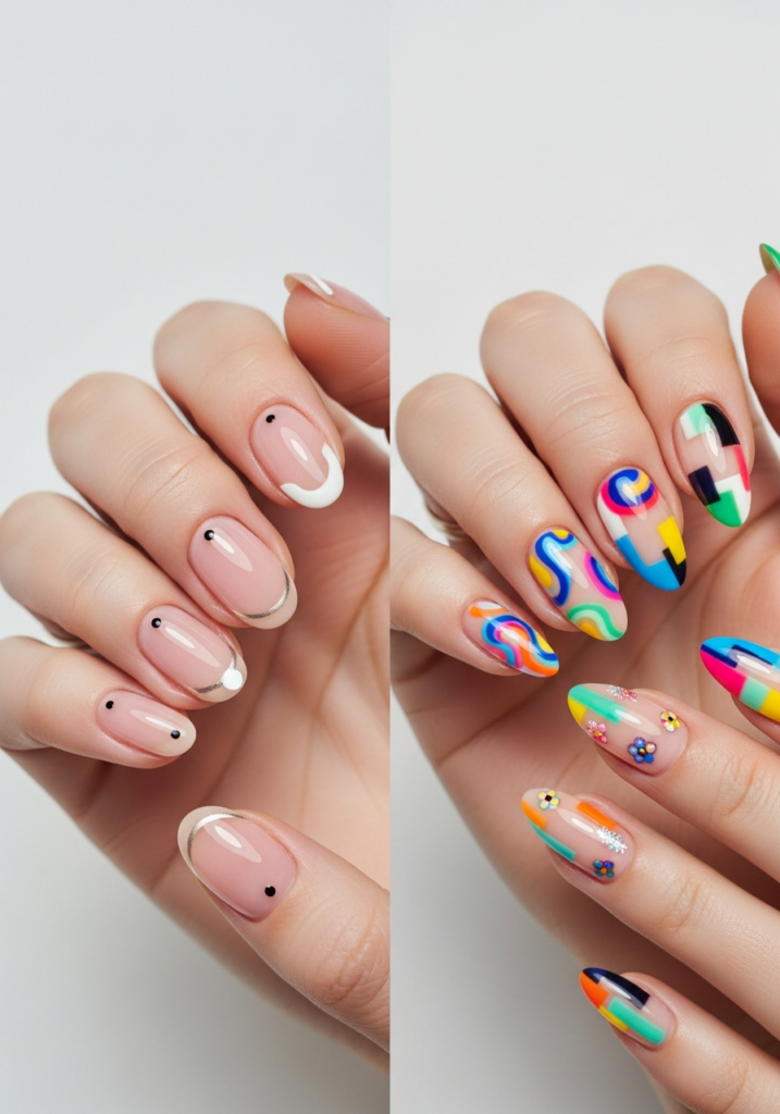 Nude Nail Art vs Bold Nail Designs