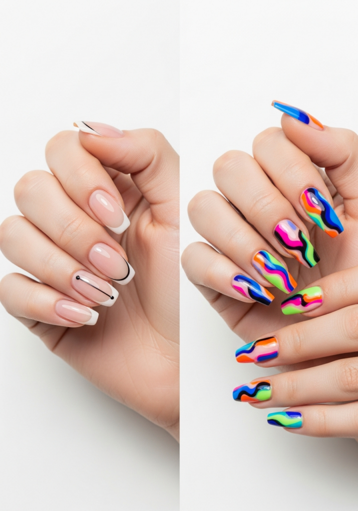 Nude Nail Art vs Bold Nail Designs